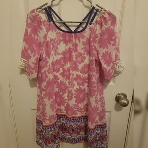 Girl's Cold-Shoulder Boho Dress